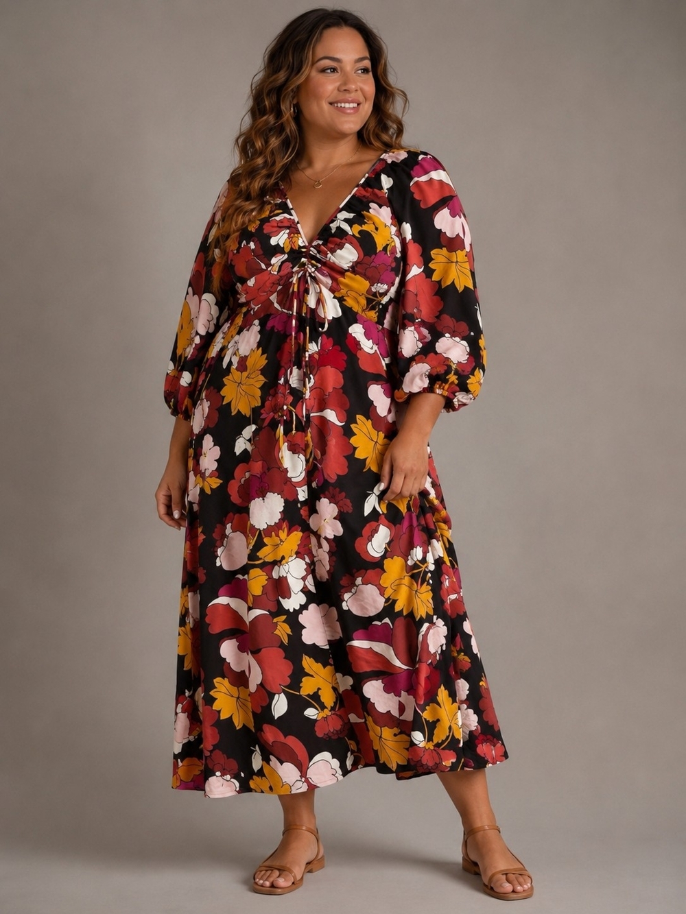 Maeve for Anthropologie Floral Midi Dress | Size 16 - Picture 2 of 6